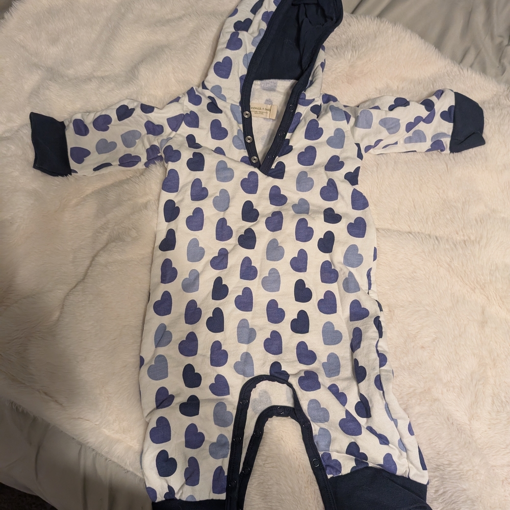 Heart Patterned Kids One Piece